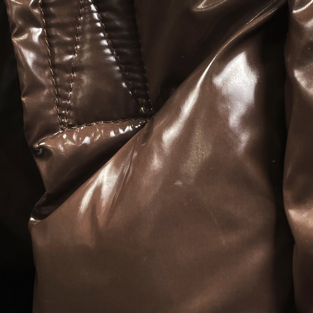 グッチ シェリーライン ダウンベスト フード付き アウター ダウンベスト ブラウン ベージュ メンズ 【中古】brapp