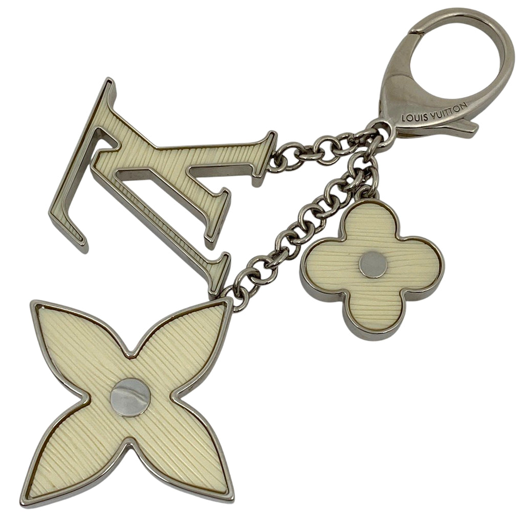 ルイ・ヴィトン ビジューサック フルール ドゥ エピ モノグラム バッグチャーム キーホルダー シルバー イヴォワール(ホワイト) M65085 レディース 【中古】brbag
