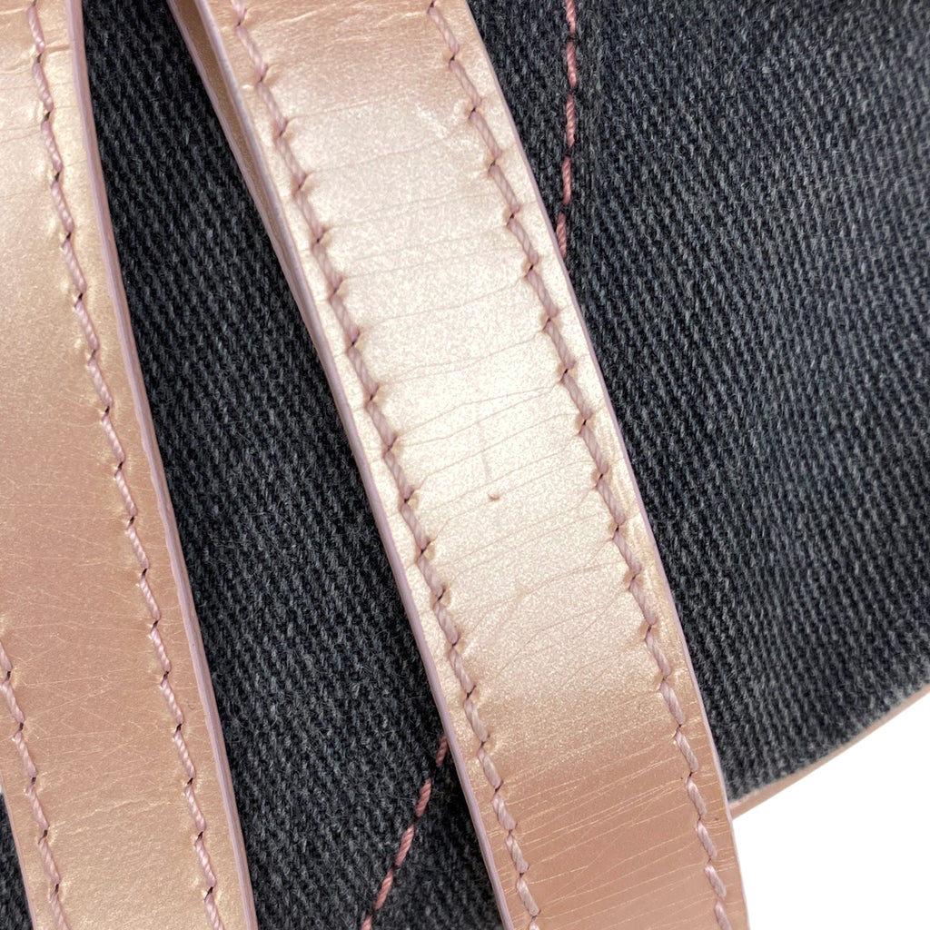 クリスチャンディオール サドルバッグ ハンドバッグ ワンショルダー ロゴ ショルダーバッグ デニム ピンク グレー レディース 【中古】brbag