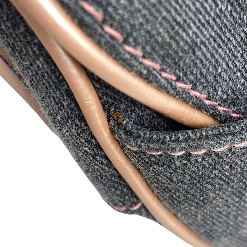 クリスチャンディオール サドルバッグ ハンドバッグ ワンショルダー ロゴ ショルダーバッグ デニム ピンク グレー レディース 【中古】brbag