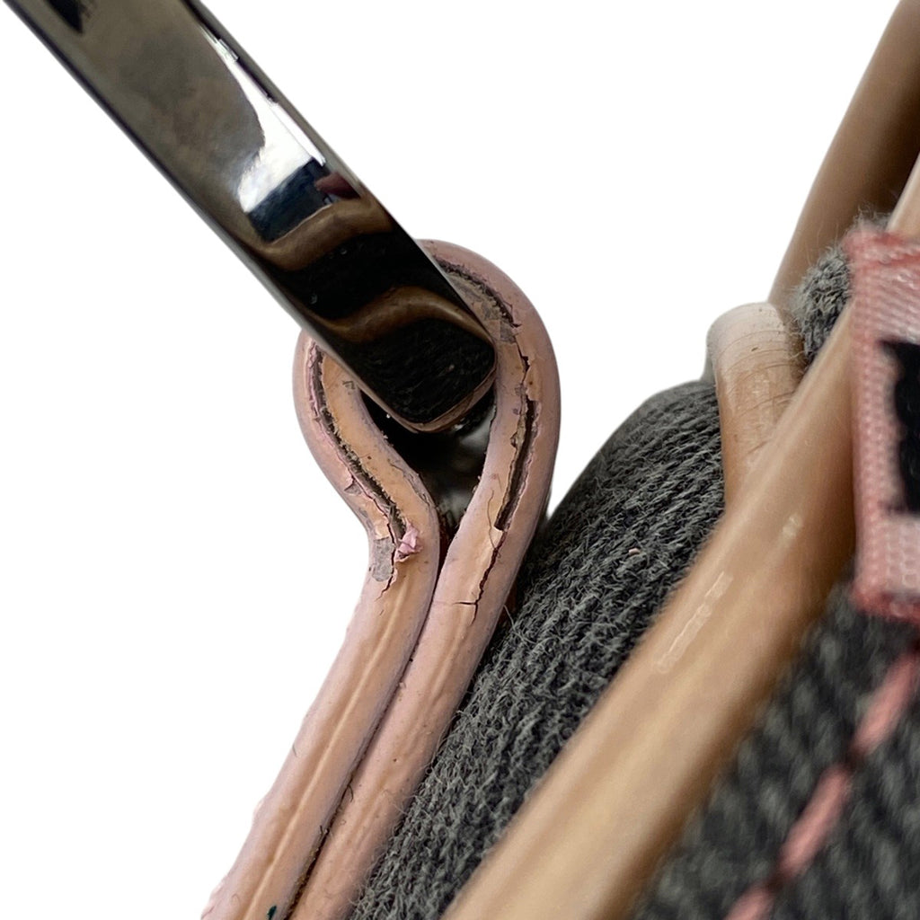 クリスチャンディオール サドルバッグ ハンドバッグ ワンショルダー ロゴ ショルダーバッグ デニム ピンク グレー レディース 【中古】brbag