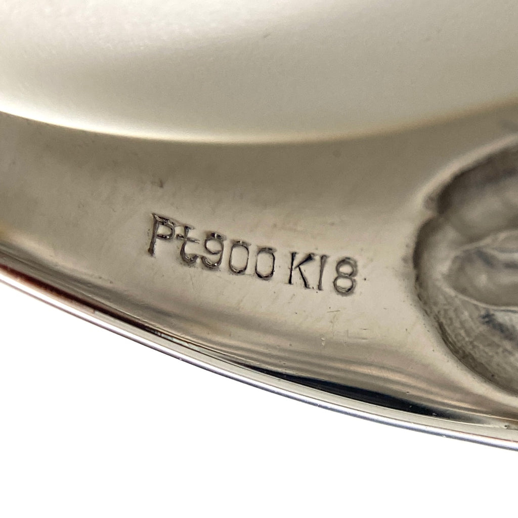 メレダイヤ デザインリング プラチナ YG イエローゴールド 指輪 リング 15号 Pt900 K18 ダイヤモンド レディース 【中古】nbjwl