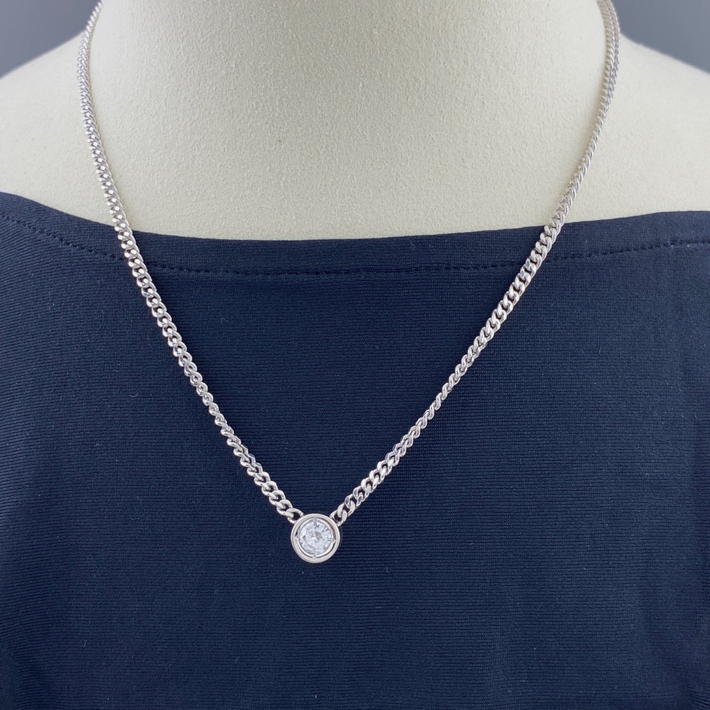 ダイヤモンド デザインネックレス プラチナ ペンダント ネックレス Pt900 Pt850 ダイヤモンド レディース 【中古】nbjwl