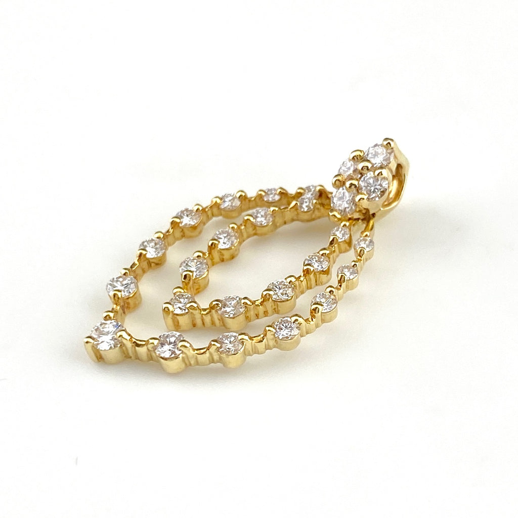 アクアスキュータム メレダイヤ ペンダントトップ YG イエローゴールド ペンダントトップ K18 ダイヤモンド レディース 【中古】brjwl