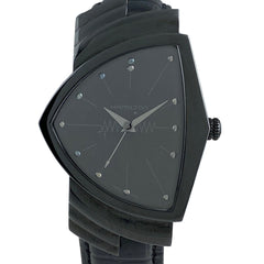 ハミルトン ベンチュラ H244010 腕時計 SS レザー クォーツ ブラック メンズ 【中古】wtcbb