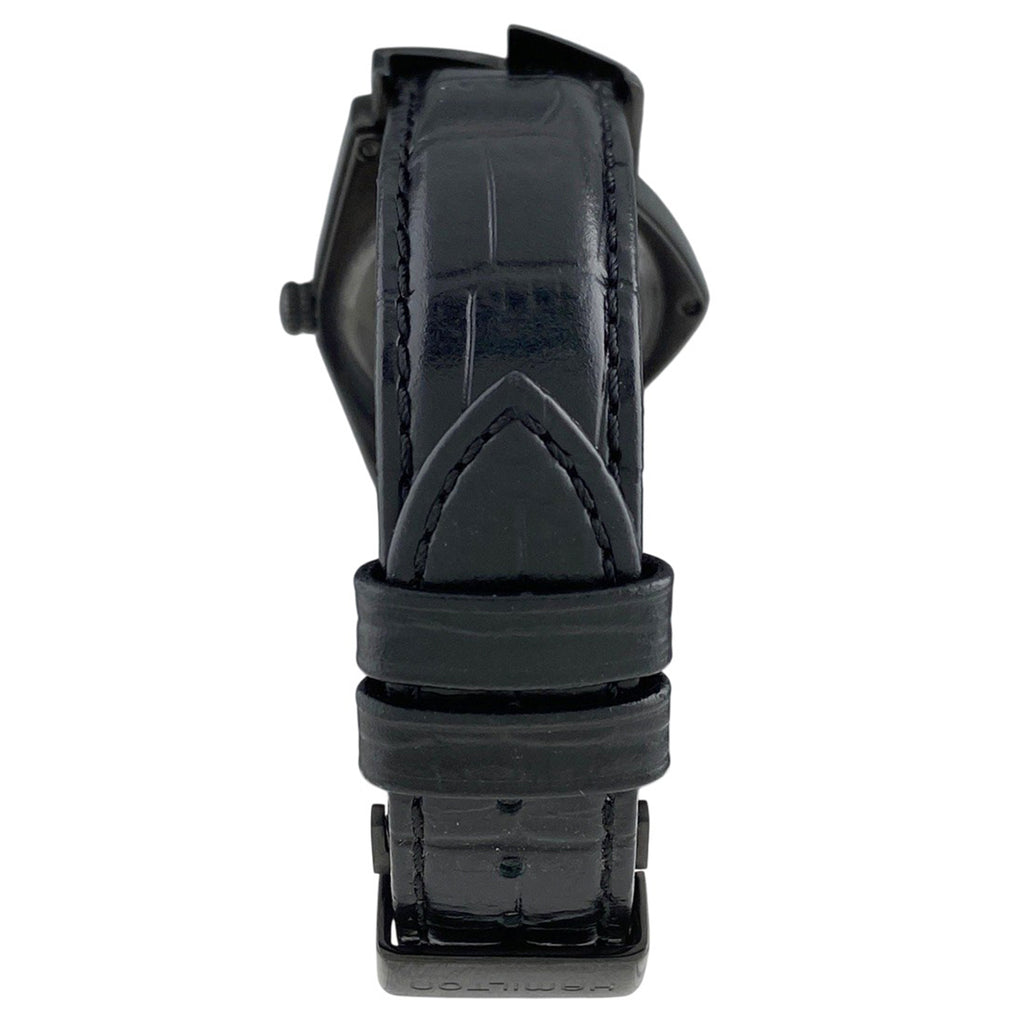 ハミルトン ベンチュラ H244010 腕時計 SS レザー クォーツ ブラック メンズ 【中古】wtcbb