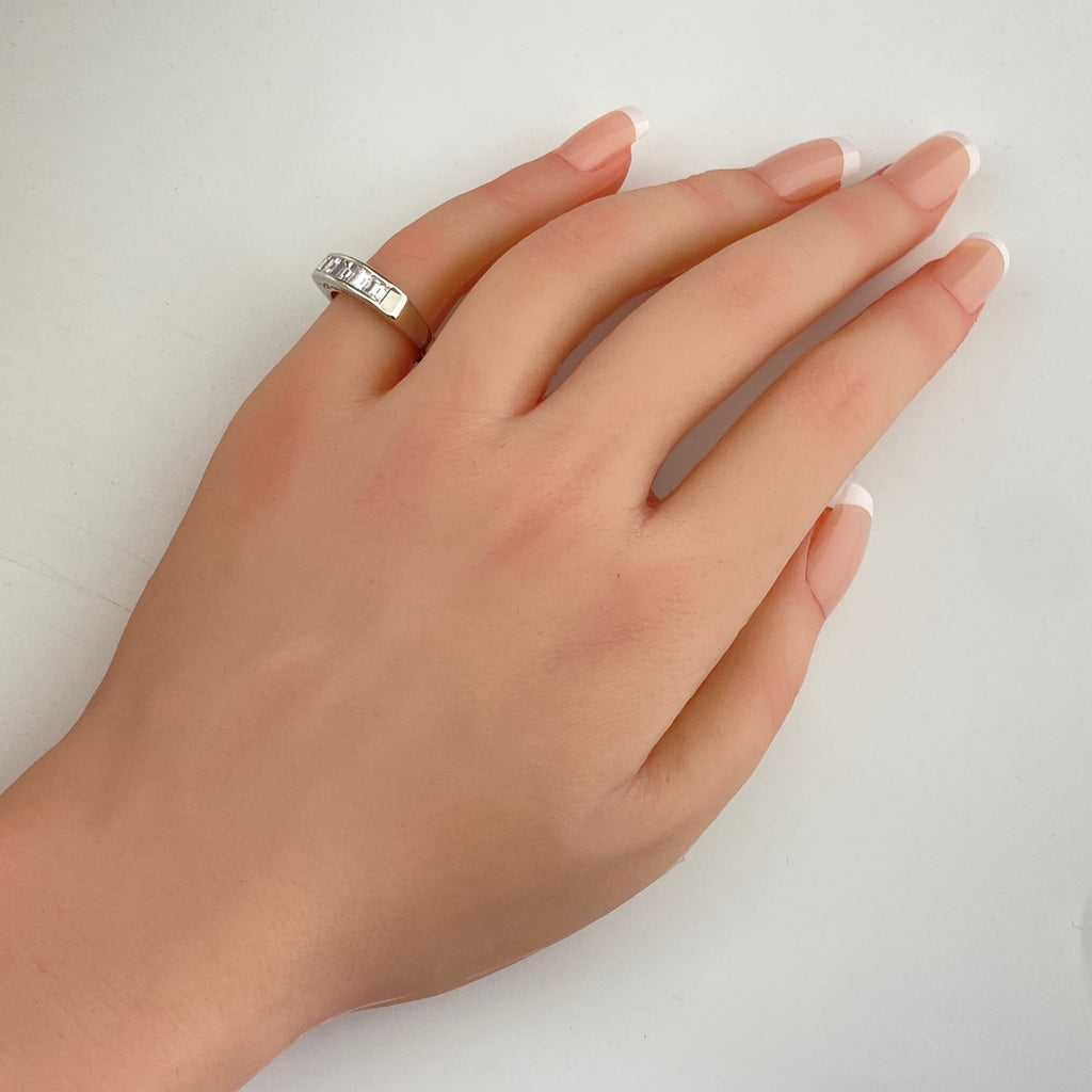 メレダイヤ デザインリング プラチナ 指輪 リング 11.5号 Pt900 ダイヤモンド レディース 【中古】nbjwl