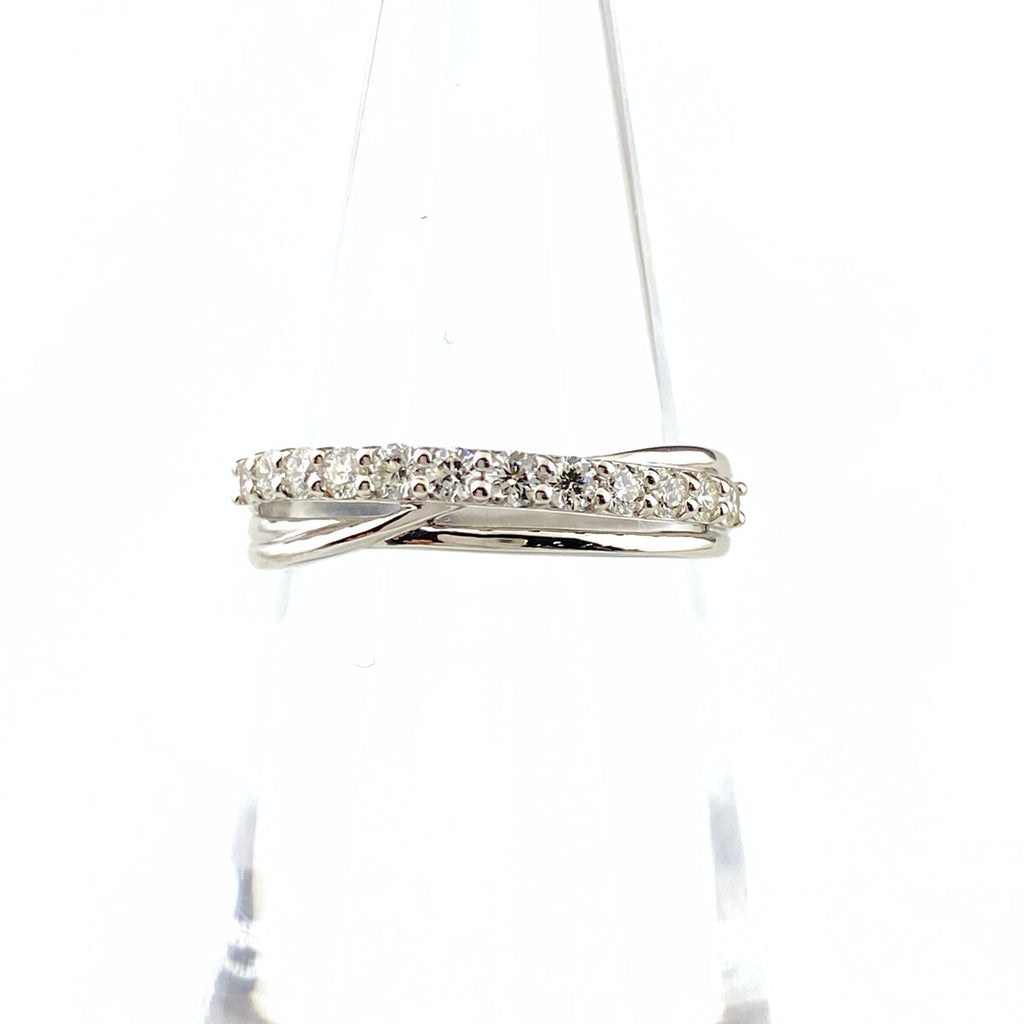 メレダイヤ デザインリング プラチナ 指輪 リング 10号 Pt950 ダイヤモンド レディース 【中古】nbjwl