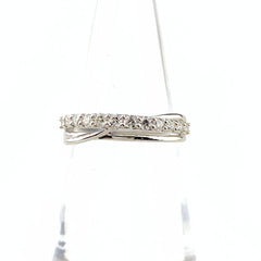 メレダイヤ デザインリング プラチナ 指輪 リング 10号 Pt950 ダイヤモンド レディース 【中古】nbjwl