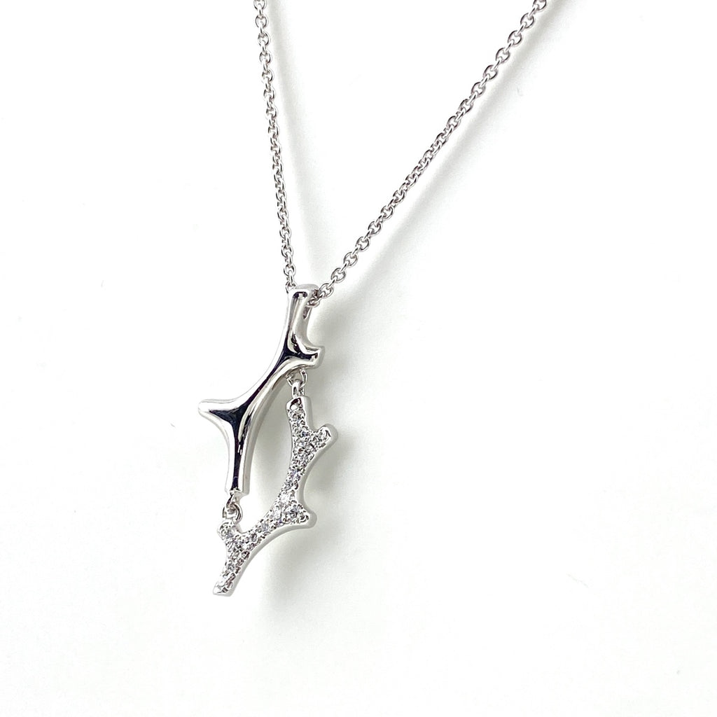 ミキモト メレダイヤ デザインネックレス WG ホワイトゴールド ペンダント スイング ネックレス K18 ダイヤモンド レディース 【中古】brjwl