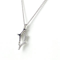 ミキモト メレダイヤ デザインネックレス WG ホワイトゴールド ペンダント スイング ネックレス K18 ダイヤモンド レディース 【中古】brjwl