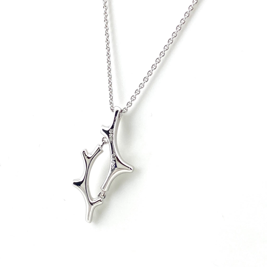 ミキモト メレダイヤ デザインネックレス WG ホワイトゴールド ペンダント スイング ネックレス K18 ダイヤモンド レディース 【中古】brjwl