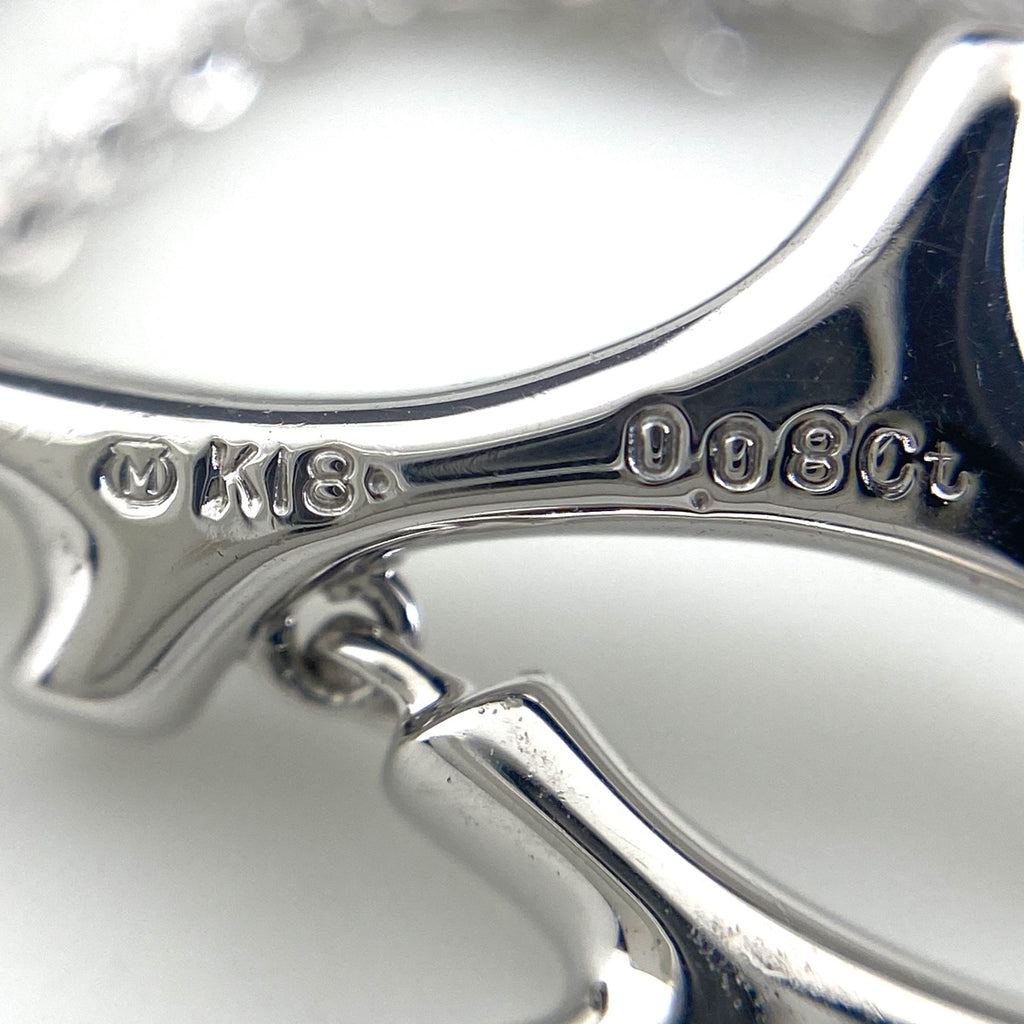 ミキモト メレダイヤ デザインネックレス WG ホワイトゴールド ペンダント スイング ネックレス K18 ダイヤモンド レディース 【中古】brjwl