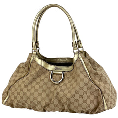 グッチ GG柄 ショルダーバッグ アビー トートバッグ ショルダーバッグ GGキャンバス ベージュ ゴールド 189835 レディース 【中古】brbag