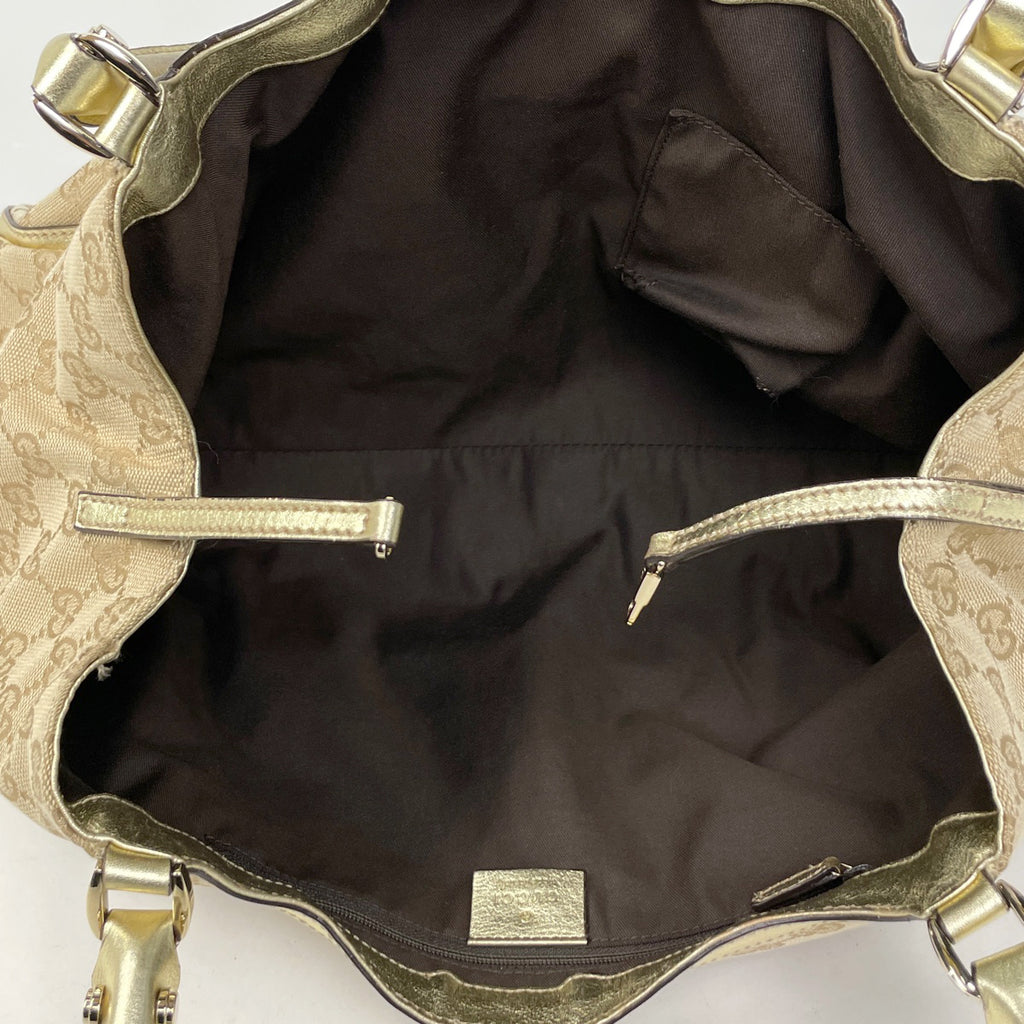 グッチ GG柄 ショルダーバッグ アビー トートバッグ ショルダーバッグ GGキャンバス ベージュ ゴールド 189835 レディース 【中古】brbag