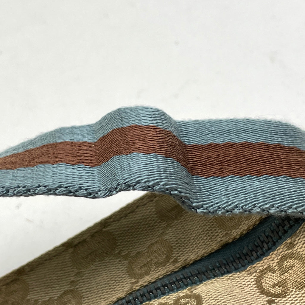 グッチ GG柄 ウエストバッグ ウエストポーチ ボディバッグ GGキャンバス ベージュ ライトブルー 28566 レディース 【中古】brbag