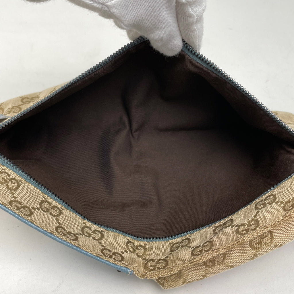 グッチ GG柄 ウエストバッグ ウエストポーチ ボディバッグ GGキャンバス ベージュ ライトブルー 28566 レディース 【中古】brbag