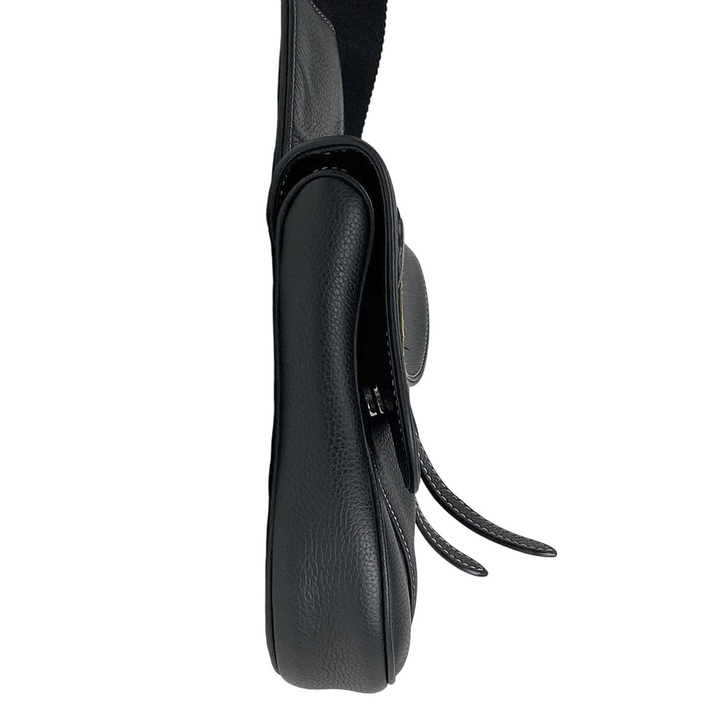 クリスチャンディオール サドルバッグ KAWSコラボ 蜂 ショルダーバッグ ボディバッグ レザー ブラック レディース 【中古】brbag