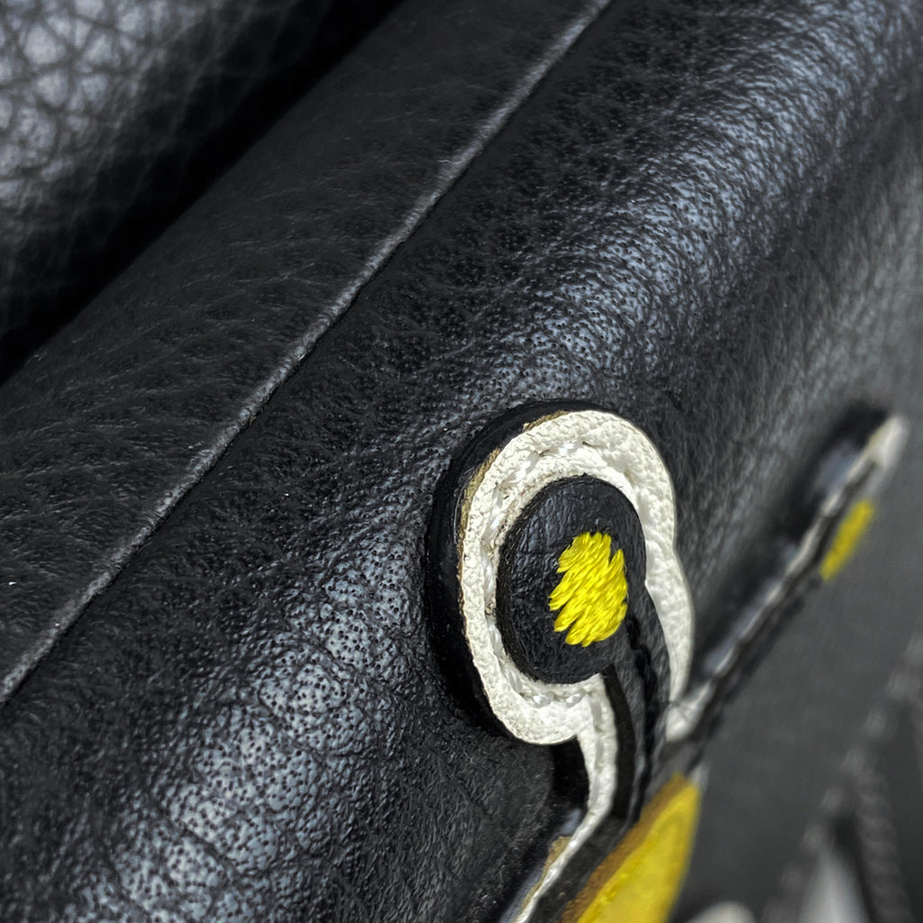 クリスチャンディオール サドルバッグ KAWSコラボ 蜂 ショルダーバッグ ボディバッグ レザー ブラック レディース 【中古】brbag