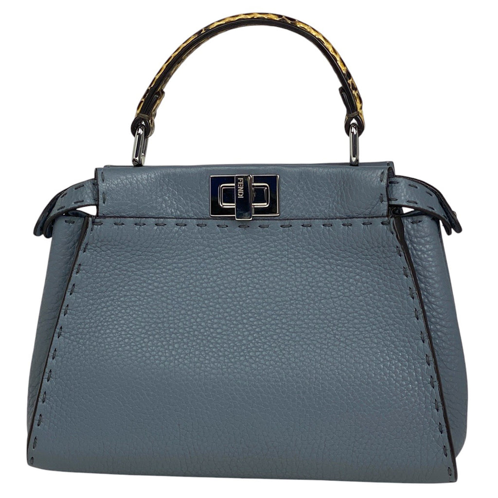 フェンディ ピーカブー ミニ ハンドバッグ 2WAY ショルダーバッグ セレリア ハンドバッグ レザー ブルー 8BN244 レディース 【中古】brbag