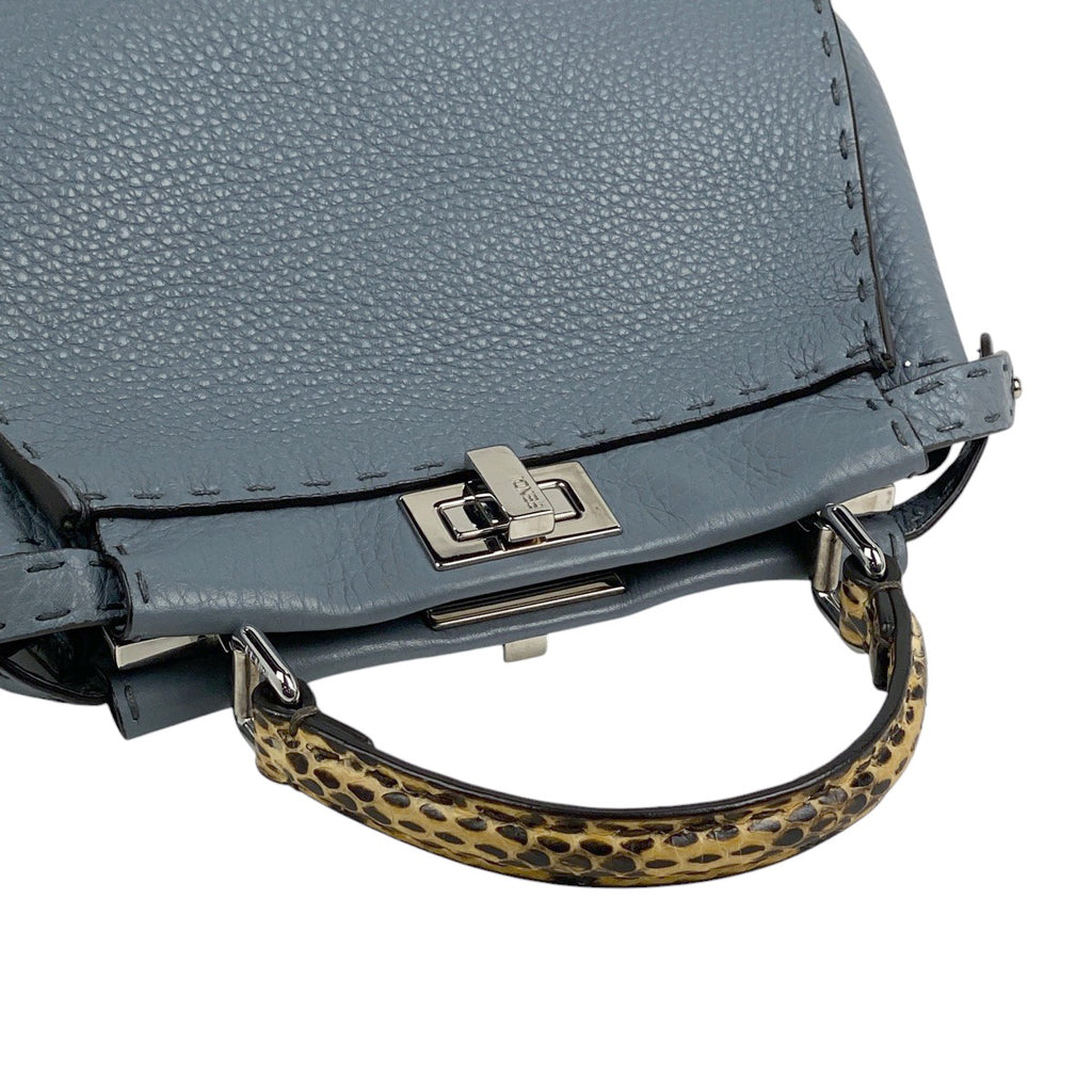 フェンディ ピーカブー ミニ ハンドバッグ 2WAY ショルダーバッグ セレリア ハンドバッグ レザー ブルー 8BN244 レディース 【中古】brbag