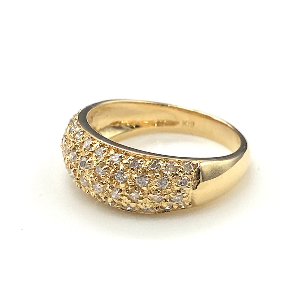 メレダイヤ デザインリング YG イエローゴールド 指輪 リング 12.5号 K18 ダイヤモンド レディース 【中古】nbjwl