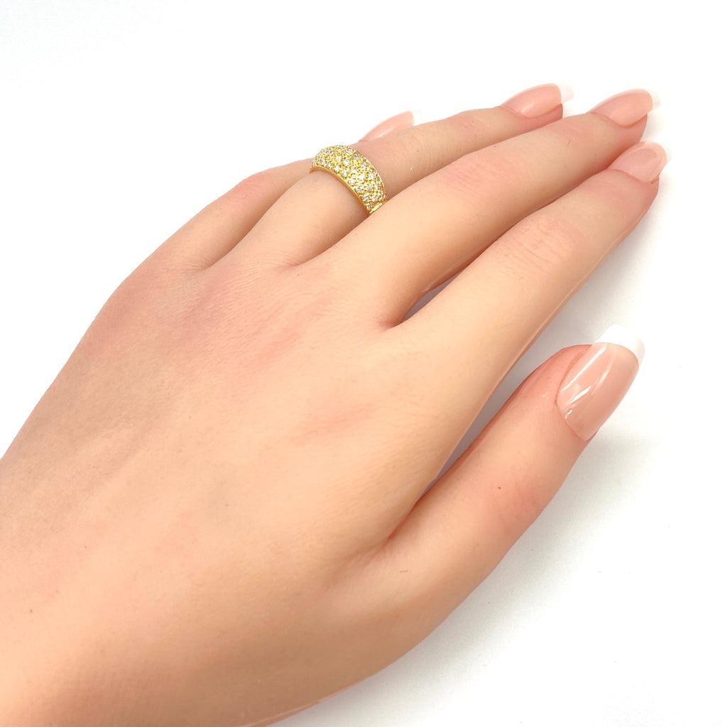 メレダイヤ デザインリング YG イエローゴールド 指輪 リング 12.5号 K18 ダイヤモンド レディース 【中古】nbjwl