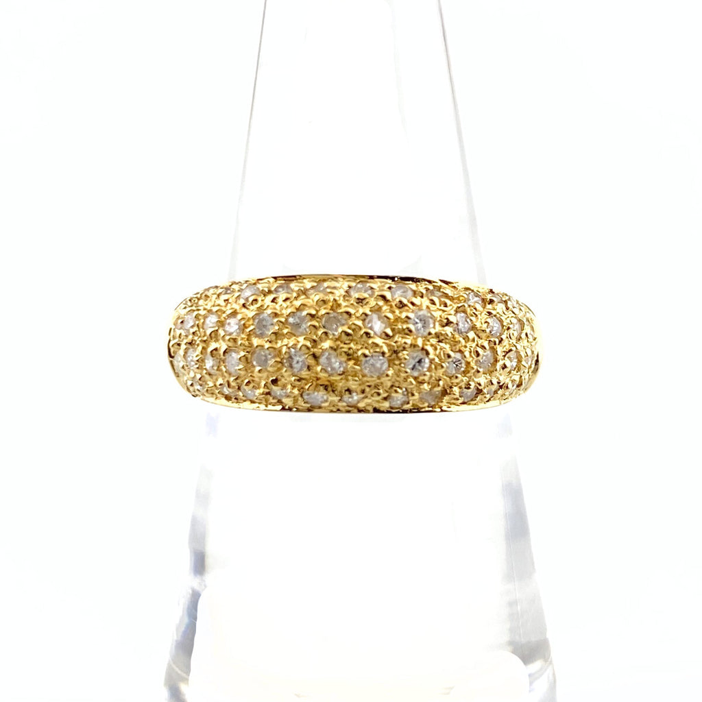 メレダイヤ デザインリング YG イエローゴールド 指輪 リング 12号 K18 ダイヤモンド レディース 【中古】nbjwl