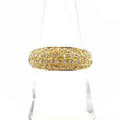 メレダイヤ デザインリング YG イエローゴールド 指輪 リング 12号 K18 ダイヤモンド レディース 【中古】nbjwl