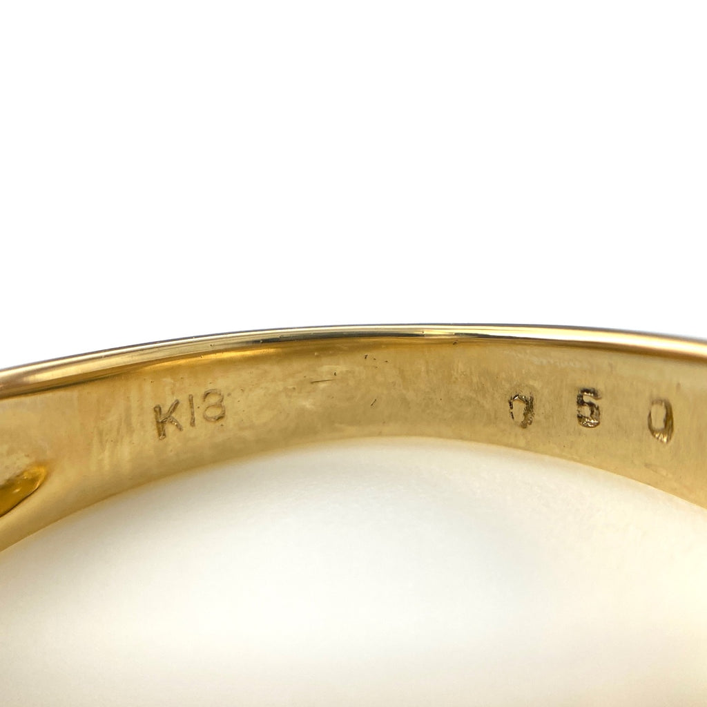 メレダイヤ デザインリング YG イエローゴールド 指輪 リング 12号 K18 ダイヤモンド レディース 【中古】nbjwl