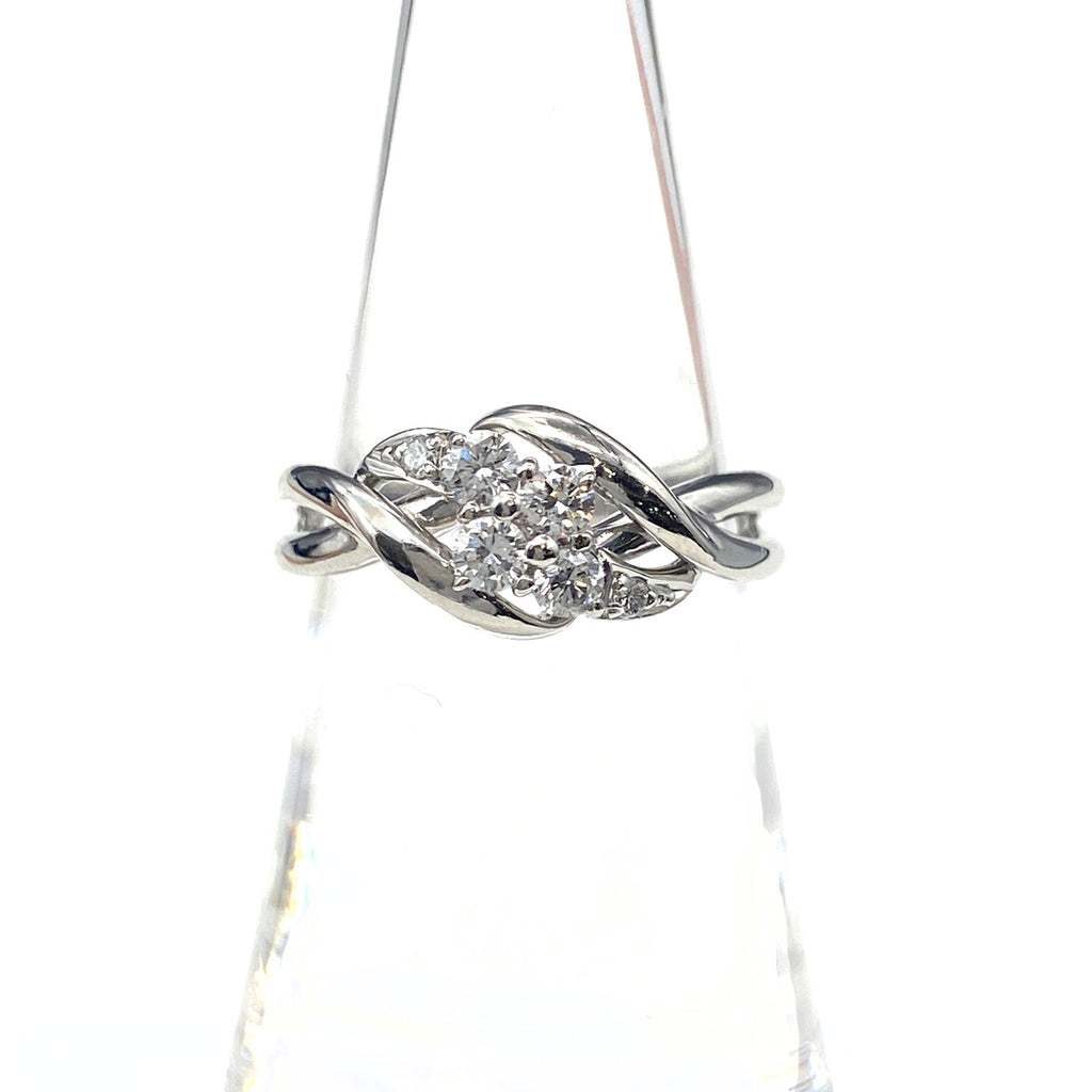 メレダイヤ デザインリング プラチナ 指輪 リング 12号 Pt900 ダイヤモンド レディース 【中古】nbjwl