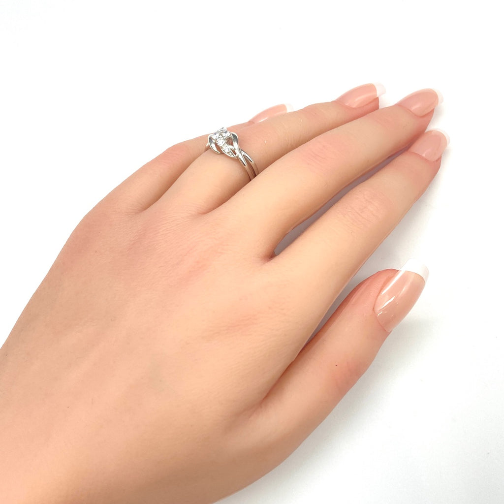 メレダイヤ デザインリング プラチナ 指輪 リング 12号 Pt900 ダイヤモンド レディース 【中古】nbjwl