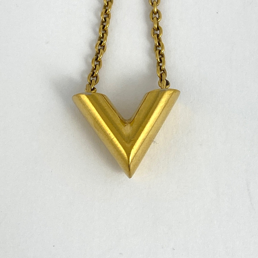 ルイ・ヴィトン エセンシャル V ネックレス ロゴ ネックレス GP ゴールド レディース 【中古】bracc