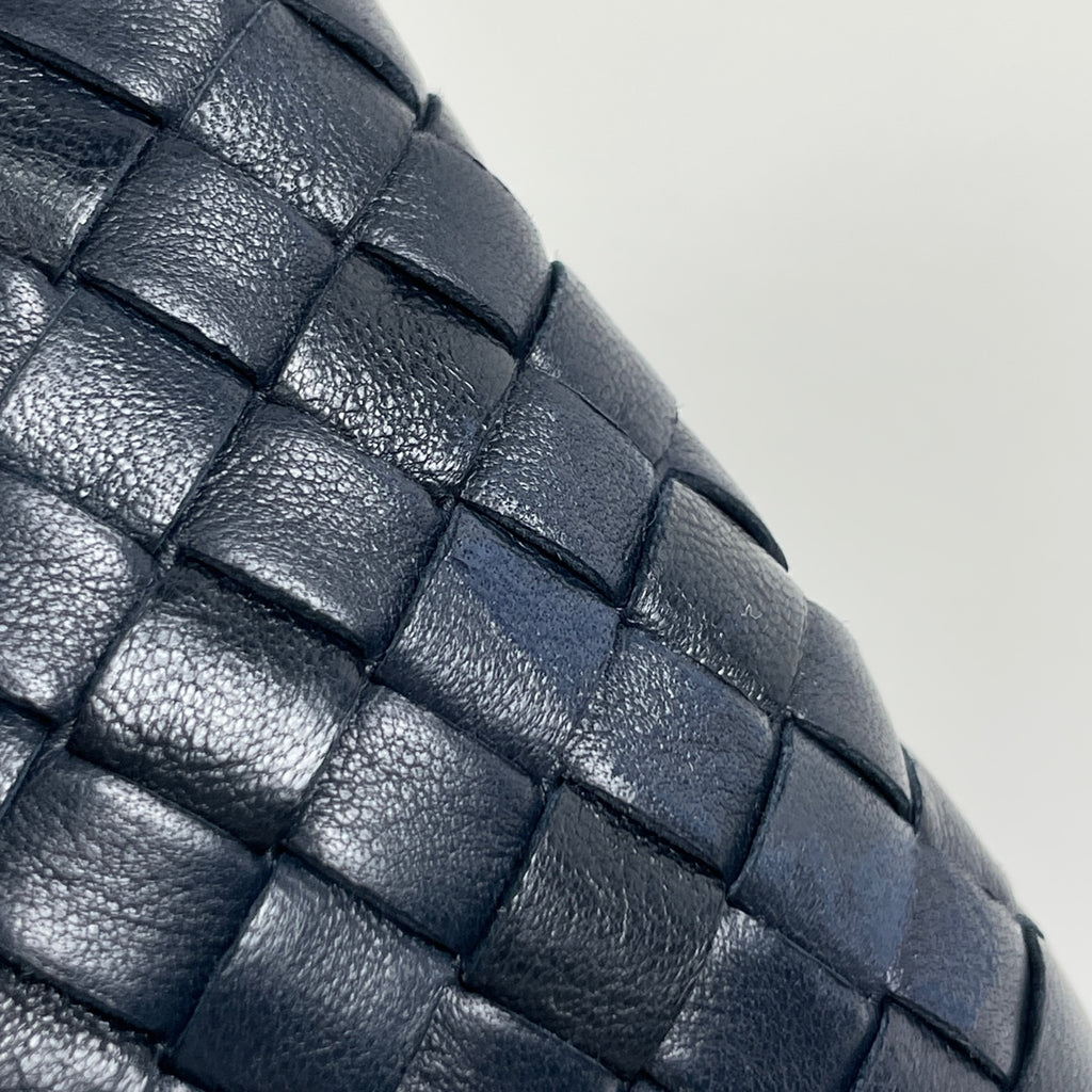 ボッテガヴェネタ イントレチャート ハンドバッグ 手提げ ナッパ ハンドバッグ レザー ネイビー レディース 【中古】brbag