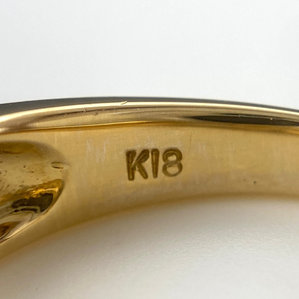 メレダイヤ デザインリング YG イエローゴールド 指輪 リング 12号 K18 ダイヤモンド レディース 【中古】nbjwl