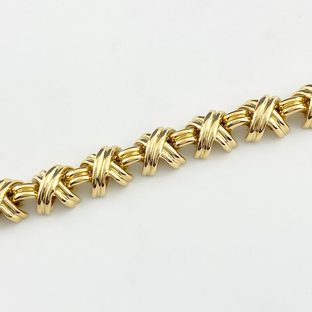 ティファニー シグネチャー ブレスレット YG イエローゴールド 腕輪 ブレスレット 750 レディース 【中古】brjwl