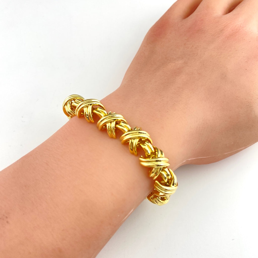 ティファニー シグネチャー ブレスレット YG イエローゴールド 腕輪 ブレスレット 750 レディース 【中古】brjwl