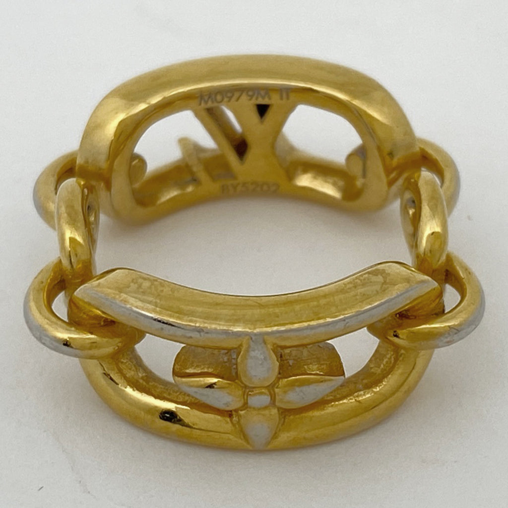 ルイ・ヴィトン バーグ マイ LV チェーン リング 指輪 リング 13号 GP ゴールド レディース 【中古】bracc