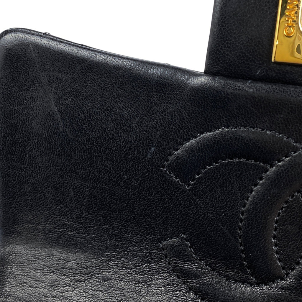 シャネル ミニ マトラッセ シングルフラップ チェーン ショルダーバッグ ココマーク ショルダーバッグ レザー ブラック A01115 レディース 【中古】brbag