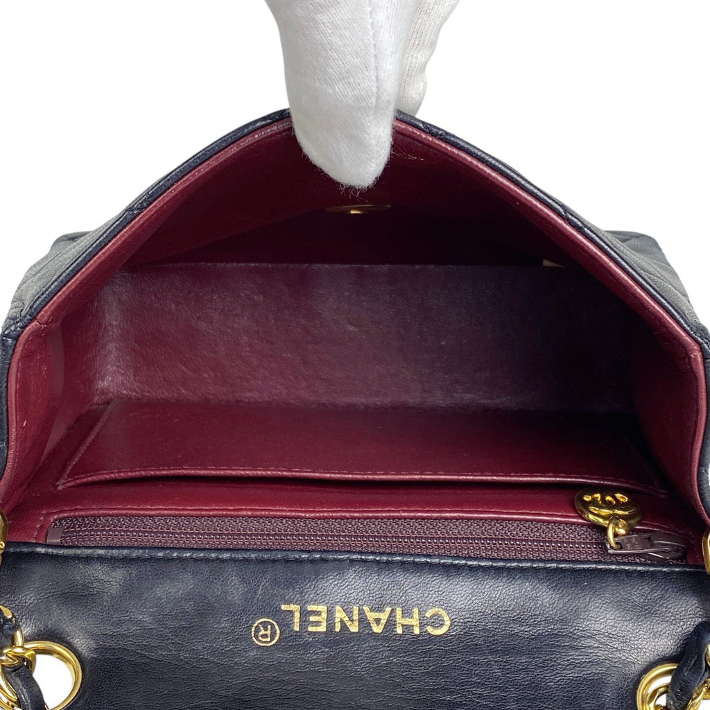 シャネル ミニ マトラッセ シングルフラップ チェーン ショルダーバッグ ココマーク ショルダーバッグ レザー ブラック A01115 レディース 【中古】brbag