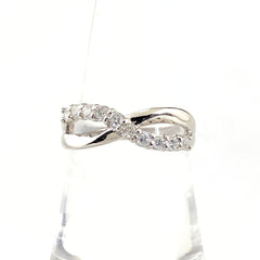 メレダイヤ デザインリング プラチナ 指輪 リング 14号 Pt900 ダイヤモンド レディース 【中古】nbjwl