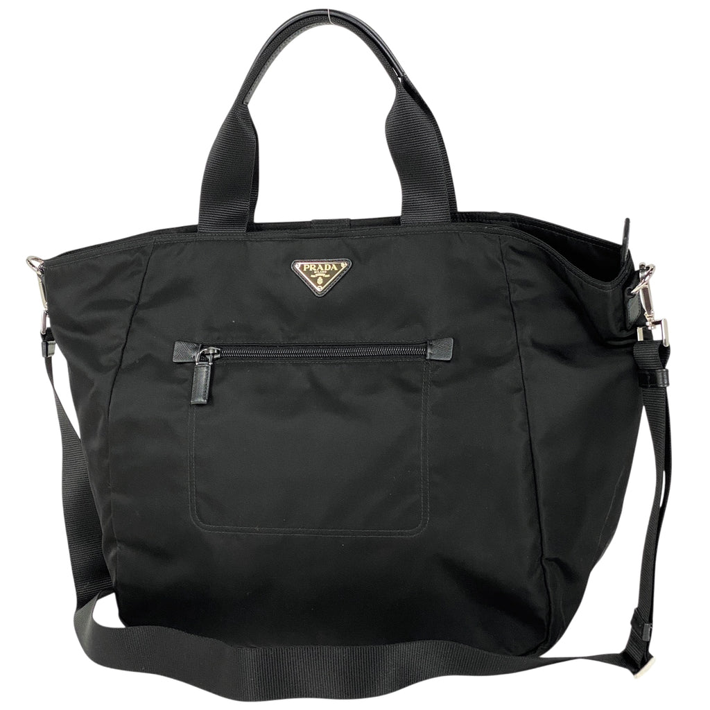 プラダ ロゴプレート トートバッグ 2WAY ショルダーバッグ ハンドバッグ トートバッグ ナイロン ネロ(ブラック) BR4376 レディース 【中古】brbag