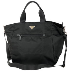 プラダ ロゴプレート トートバッグ 2WAY ショルダーバッグ ハンドバッグ トートバッグ ナイロン ネロ(ブラック) BR4376 レディース 【中古】brbag