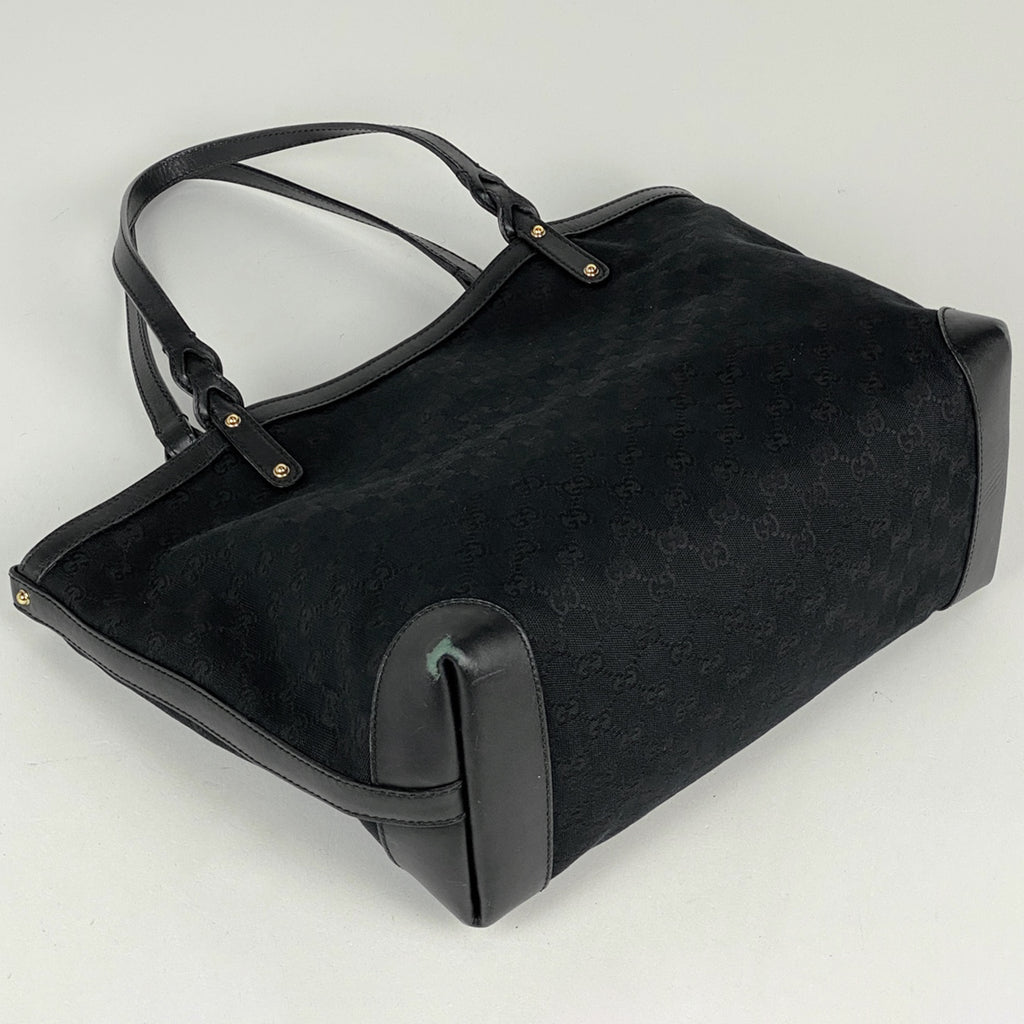 グッチ GG柄 トートバッグ 肩掛け トートバッグ GGキャンバス ブラック 247209 レディース 【中古】brbag
