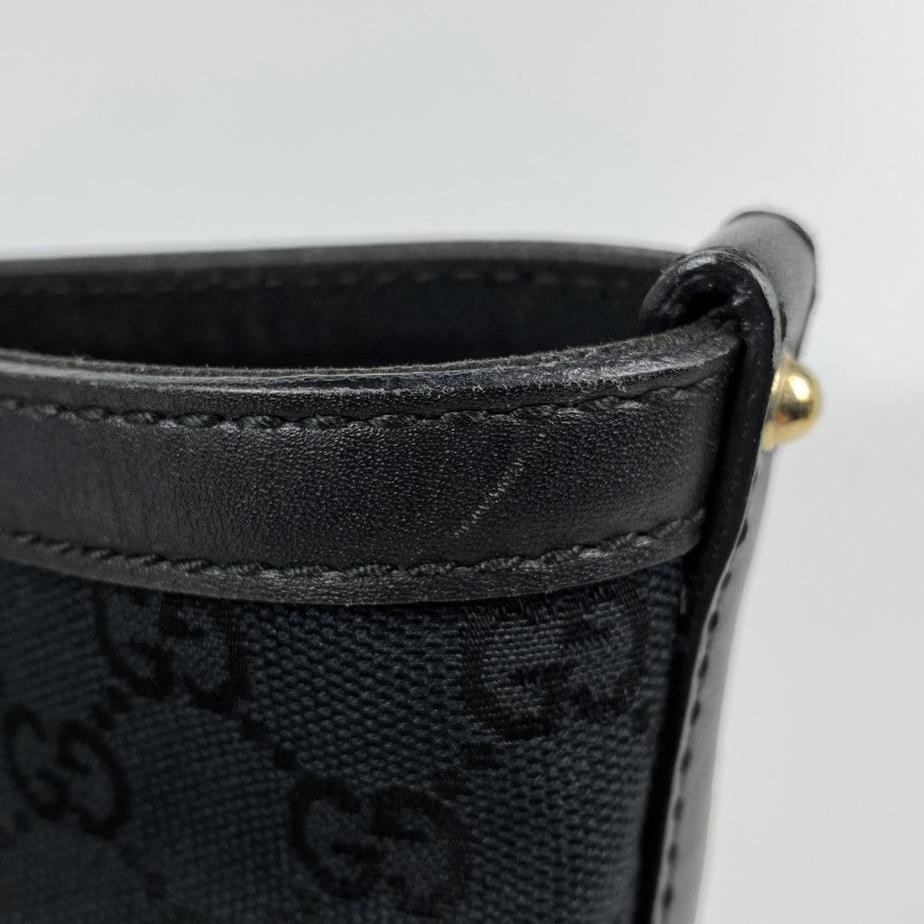 グッチ GG柄 トートバッグ 肩掛け トートバッグ GGキャンバス ブラック 247209 レディース 【中古】brbag