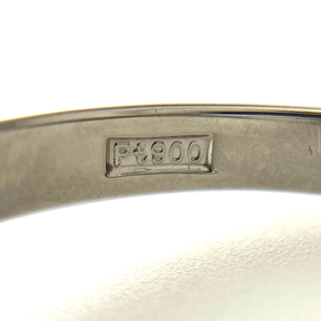 エメラルド デザインリング プラチナ メレダイヤ 指輪 リング 13号 Pt900 エメラルド ダイヤモンド レディース 【中古】nbjwl