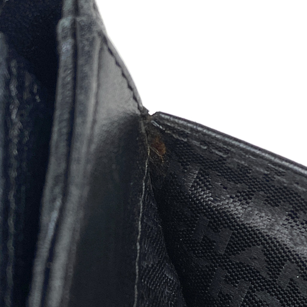 シャネル アイコンライン 二つ折り 財布 ココマーク 二つ折り財布 レザー ブラック レディース 【中古】brbag