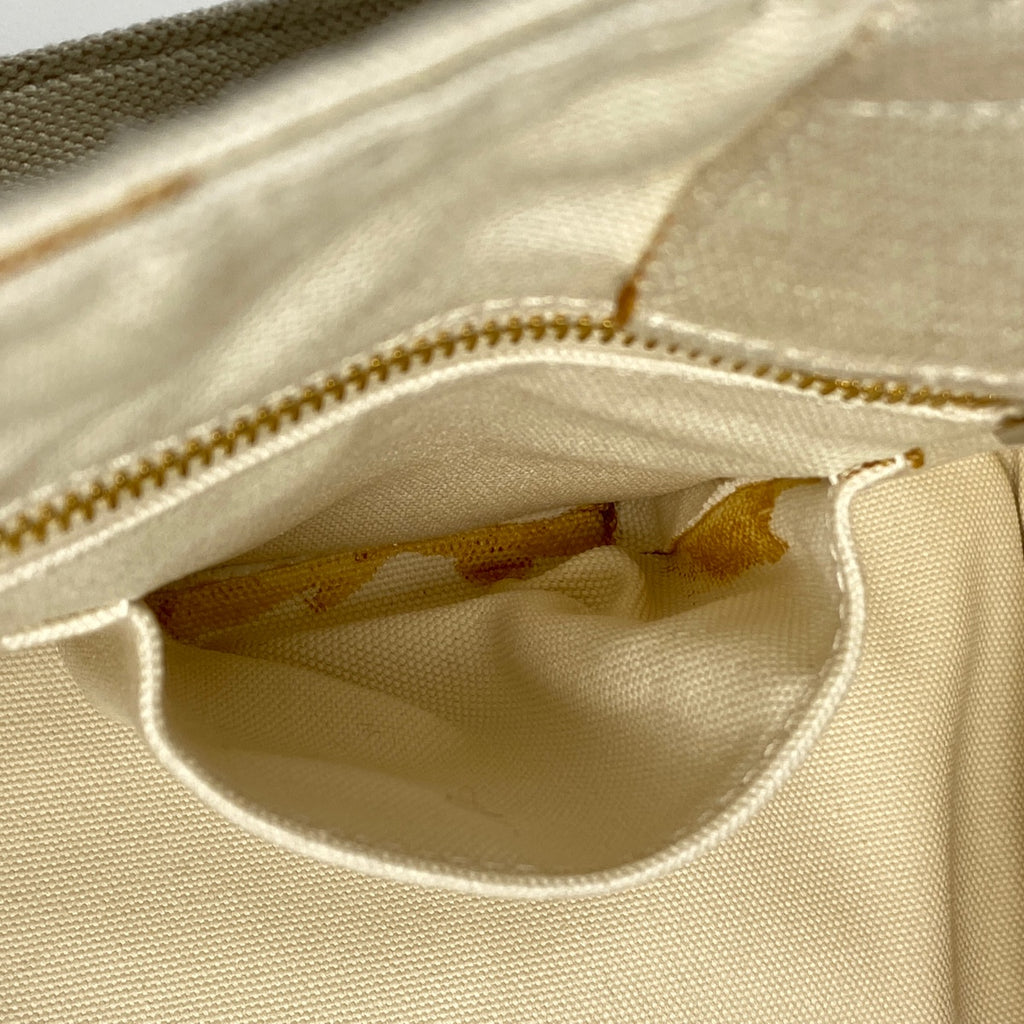 プラダ カナパトート ハンドバッグ ロゴプレート トートバッグ キャンバス ホワイト レディース 【中古】brbag