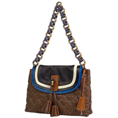 マークジェイコブス ロゴ ショルダーバッグ チェーン ショルダーバッグ レザー ブラウン レディース 【中古】brbag