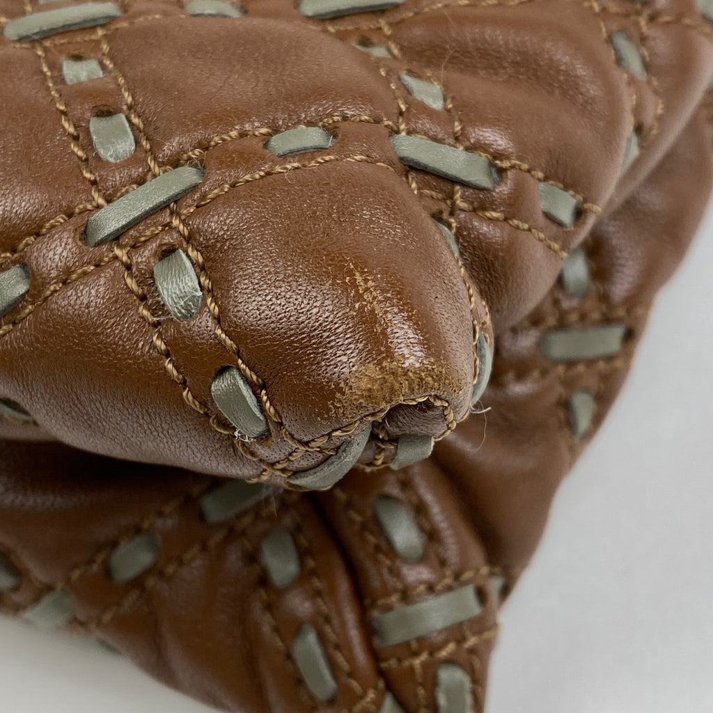 マークジェイコブス ロゴ ショルダーバッグ チェーン ショルダーバッグ レザー ブラウン レディース 【中古】brbag